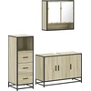 Image de vidaXL Ensemble de meubles de salle de bain 3 pièces en bois composite chêne Sonoma