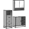 Image de vidaXL Ensemble de meubles de salle de bain 3 pièces Gris Sonoma Bois composite