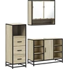 Image de vidaXL Ensemble de meubles de salle de bain 3 pièces en bois composite chêne Sonoma
