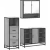 Image de vidaXL Ensemble de meubles de salle de bain 3 pièces Gris Sonoma Bois composite