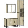 Image de vidaXL Ensemble de meubles de salle de bain 3 pièces en bois composite chêne Sonoma