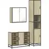 Image de vidaXL Ensemble de meubles de salle de bain 3 pièces en bois composite chêne Sonoma