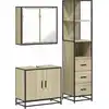 Image de vidaXL Ensemble de meubles de salle de bain 3 pièces en bois composite chêne Sonoma