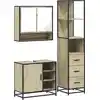 Image de vidaXL Ensemble de meubles de salle de bain 3 pièces en bois composite chêne Sonoma