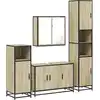 Image de vidaXL Ensemble de meubles de salle de bain 4 pièces en bois composite chêne Sonoma
