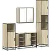 Image de vidaXL Ensemble de meubles de salle de bain 4 pièces en bois composite chêne Sonoma