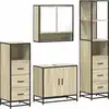 Image de vidaXL Ensemble de meubles de salle de bain 4 pièces en bois composite chêne Sonoma
