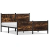 Image de vidaXL Lit métallique sans matelas chêne fumé 150x200 cm