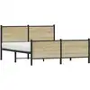 Image de vidaXL Lit métallique sans matelas Chêne Sonoma 140x190 cm