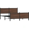 Image de vidaXL Lit métallique sans matelas aspect chêne brun 160x200 cm