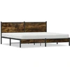 Image de vidaXL Lit métallique sans matelas chêne fumé 193x203 cm