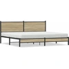 Image de vidaXL Lit métallique sans matelas Chêne Sonoma 193x203 cm
