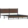 Image de vidaXL Lit métallique sans matelas brun imitation chêne 183x213 cm