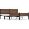Image de vidaXL Lit métallique sans matelas aspect chêne brun 160x200 cm