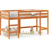 Image de vidaXL Lit surélevé d'enfant avec échelle brun cireux 80x200cm pin massif