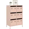 Image de vidaXL Highboard rose 68x39x101,5 cm acier