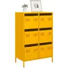 Image de vidaXL Highboard jaune moutarde 68x39x101,5 cm Acier