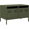 Image de vidaXL Armoire TV vert olive 68x39x43,5 cm Acier laminé à froid