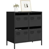 Image de vidaXL Sideboard Noir 68x39x73,5 cm Acier laminé à froid
