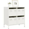 Image de vidaXL Sideboard blanc 68x39x73,5 cm Acier laminé à froid