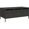 Image de vidaXL Table basse noire 101,5x50x43,5 cm Acier laminé à froid