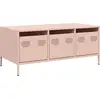 Image de vidaXL Table basse rose 101,5x50x43,5 cm Acier laminé à froid