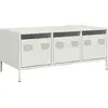 Image de vidaXL Table basse blanche 101,5x50x43,5 cm Acier laminé à froid