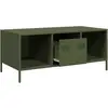 Image de vidaXL Table basse vert olive 101,5x50x43,5 cm Acier laminé à froid