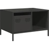 Image de vidaXL Table basse noire 68,5x50x43,5 cm Acier laminé à froid