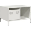 Image de vidaXL Table basse blanche 68,5x50x43,5 cm Acier laminé à froid
