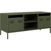 Image de vidaXL Armoire TV vert olive 101,5x39x43,5 cm Acier laminé à froid