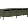 Image de vidaXL Armoire TV vert olive 135x39x43,5 cm Acier laminé à froid