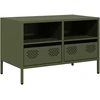 Image de vidaXL Armoire TV vert olive 68x39x43,5 cm Acier laminé à froid