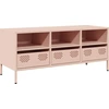 Image de vidaXL Armoire TV rose 101,5x39x43,5 cm Acier laminé à froid