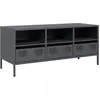 Image de vidaXL Armoire TV anthracite 101,5x39x43,5 cm Acier laminé à froid