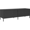 Image de vidaXL Armoire TV noire 135x39x43,5 cm Acier laminé à froid