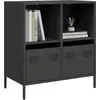 Image de vidaXL Sideboard Noir 68x39x73,5 cm Acier laminé à froid