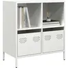 Image de vidaXL Sideboard blanc 68x39x73,5 cm Acier laminé à froid