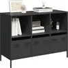 Image de vidaXL Sideboard noir 101,5x39x73,5 cm Acier laminé à froid