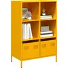 Image de vidaXL Highboard jaune moutarde 68x39x103,5 cm Acier