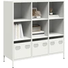 Image de vidaXL Highboard blanc 101,5x39x103,5 cm acier