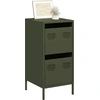Image de vidaXL Sideboard vert olive 35x39x73,5 cm Acier laminé à froid