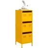 Image de vidaXL Highboard jaune moutarde 39x35x103,5 cm Acier