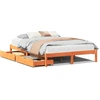 Image de vidaXL Lit en bois massif sans matelas pin brun cireux 140x200 cm