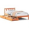 Image de vidaXL Lit en bois massif sans matelas pin brun cireux 100x200