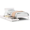 Image de vidaXL Lit en pin massif sans matelas blanc 90x190 cm