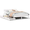 Image de vidaXL Lit en pin massif sans matelas blanc 140x200 cm