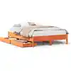 Image de vidaXL Lit en bois massif sans matelas pin brun cireux 140x200 cm