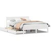 Image de vidaXL Lit en bois massif sans matelas Blanc 140x190 cm pin