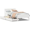 Image de vidaXL Lit en pin massif sans matelas blanc 90x190 cm